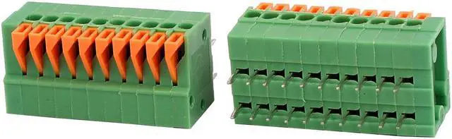 Alt view image 2 of 3 - 10pcs KF141R 150V 2A 2.54mm Pitch 10P Spring Terminal Block for PCB Mounting