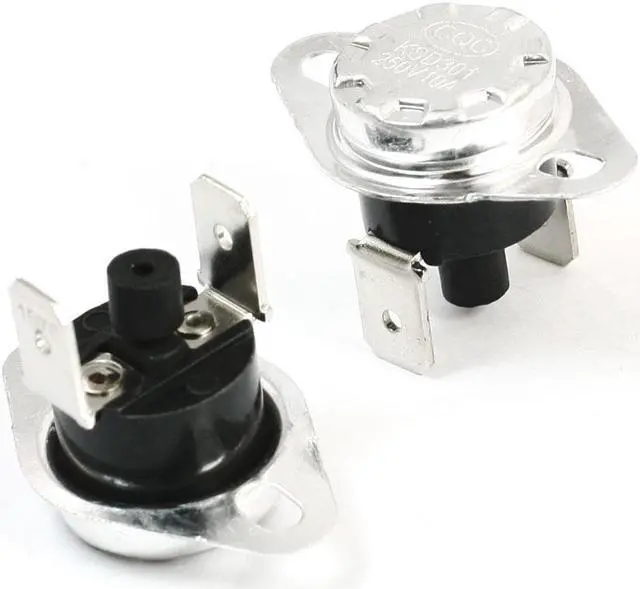 Main image of Unique Bargains 250V 10A NC 150C Manual Reset Temperature Switch Thermostat KSD301 2 Pcs