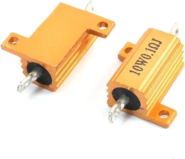 Main image of Unique Bargains Chassis Mount Aluminum Wirewound Power Resistors 10 Watt 0.1 Ohm 2 Pcs