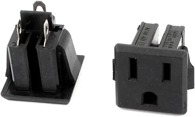 Main image of AC 125V 15A US 3 Pins Panel Mounted Snap in Power Supply Female Socket Plug 2pcs