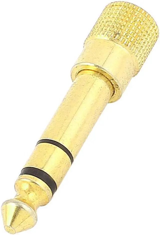 Main image of Unique Bargains Audio 6.35mm Male to 3.5mm Female Headphone Stereo Jack Adapter Gold Tone