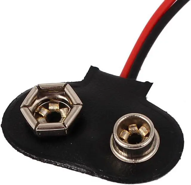 Alt view image 4 of 4 - 3 Pcs 15cm Wire Black Faux Leather 9V Battery Clips Buckles Connectors