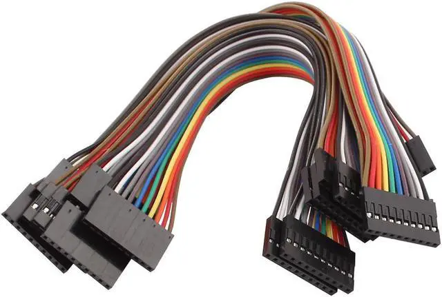 Main image of 10Pcs Female to Female 10P Jumper Wires Ribbon Cables Pi Pic Breadboard DIY 20cm