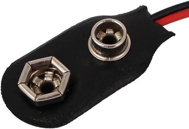 Alt view image 3 of 4 - 2pcs Faux Leather Wire Lead I Type 9V Battery Clip Connectors Cell Holder Buckle