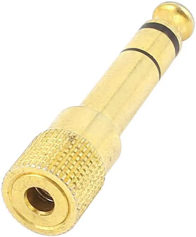 Alt view image 2 of 2 - Unique Bargains Audio 6.35mm Male to 3.5mm Female Headphone Stereo Jack Adapter Gold Tone