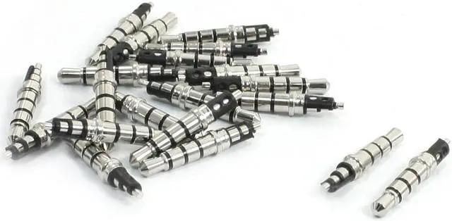 Main image of 20 Pcs 3.5mm Male Plug 4Pole Soldering Headset Headphone Audio Jack Silver Tone