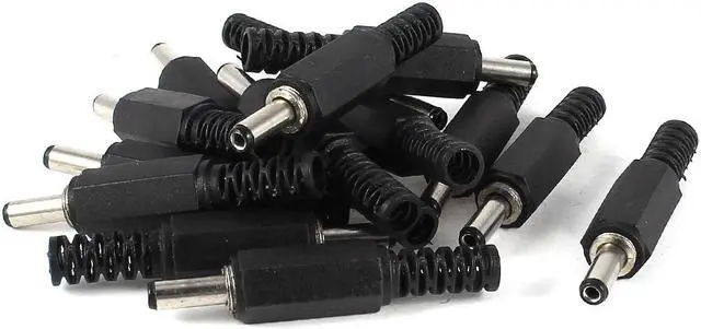 Main image of Unique Bargains 15 Pcs Black Plastic Shell 1.3mm x 3.5mm Male DC Power Plug Jack Adapter