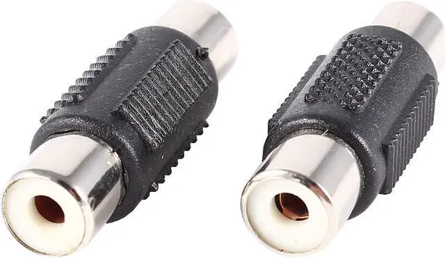 Main image of Unique Bargains 2 Pcs RCA Female Jack to Female F/F Connector Socket Converter AV Audio Adapter