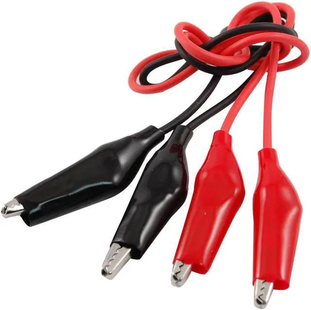 Main image of Unique Bargains Pair Double-ended Tests Alligator Crocodile Clip Jumper Wire 40cm