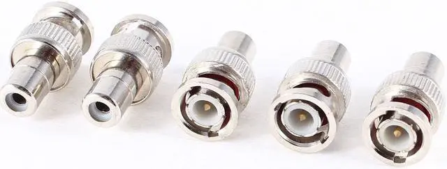 Main image of Unique Bargains 5pcs CCTV BNC Male to RCA Female Jack Video Coaxial Cable Connector Coupler
