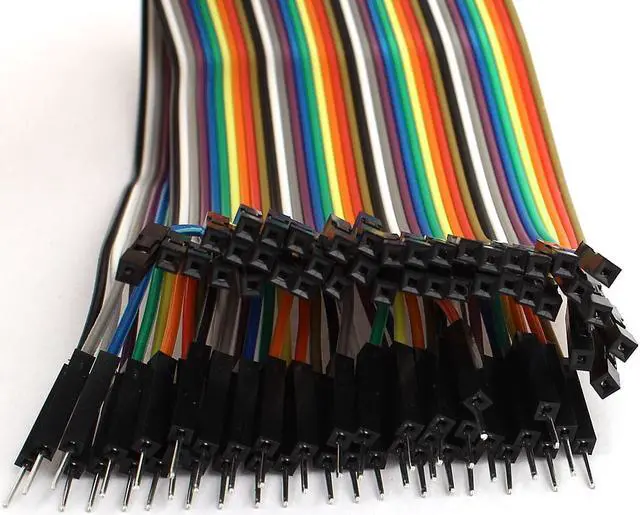 Alt view image 2 of 2 - Unique Bargains 30cm 12" 40pin Male to Female 2.54mm 1P-1P Jumper Wire Flat Cable for Arduino