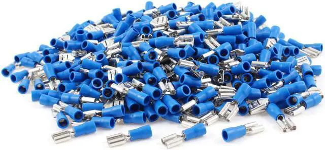 Main image of Unique Bargains 1000 Pcs Insulated Female Spade Wiring Terminals FDD2-250 for AWG 16-14 Cable