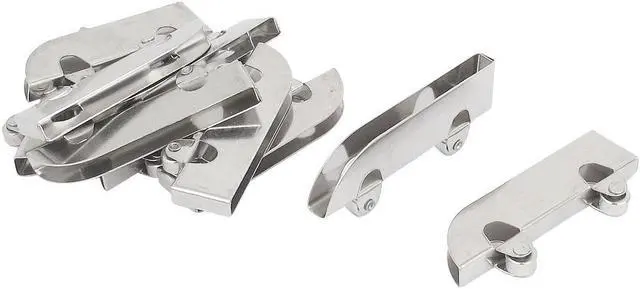 Main image of Showcase Glass Sliding Door Roller Clamp Stainless Steel Wheel Pulley 10pcs