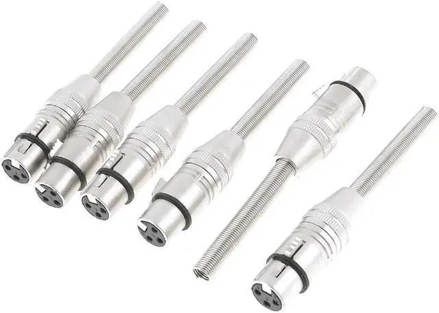 Main image of 6 Pcs Spring Chuck Type XLR 3 Pin Microphone Audio Inline Adapter Female