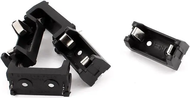 Main image of Unique Bargains 2pcs Plastic 1 x BH 1/2AA Cell Button Dry Battery Sockets Holder Case Black