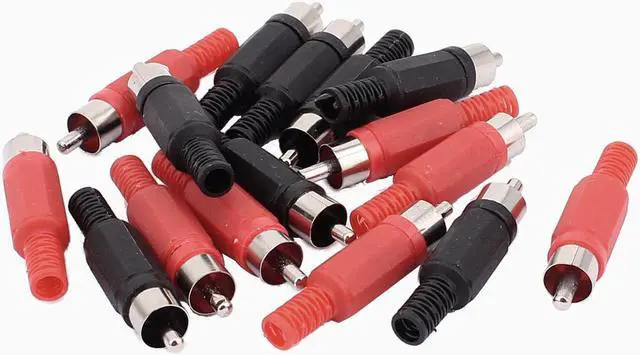Main image of RCA Male Jack Plug Audio Coupler Adapter Connector Red Black 16PCS