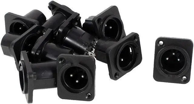 Main image of 10 Pieces Straight Terminal XLR Male Plug Panel Mounting Chassis Connectors