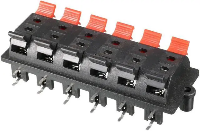 Main image of Unique Bargains Audio Push in Jack 6 Red 6 Black 12 Way Spring Load Speaker Terminal