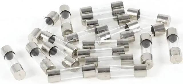 Main image of Unique Bargains 20 Pcs 5mm Dia 20mm Long Fast Blow Clear Glass Fuse 0.5A 250V