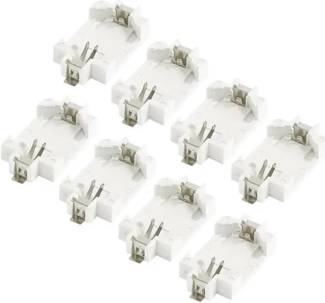 Main image of Unique Bargains 8 Pcs Off White Plastic CR2032 Cell Button Lithium Battery Socket Holder