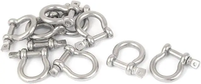 Main image of 10 Pcs Stainless Steel Wire Rope Fastener Bow Shackles 5mm Thread