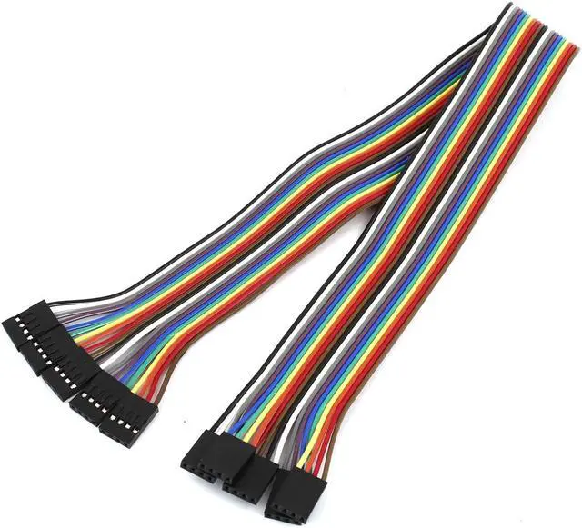 Main image of Unique Bargains 40cm 2.54mm F/F 4 Pin Solderless Colored Flexible Breadboard Jumper Wire 5 Pcs