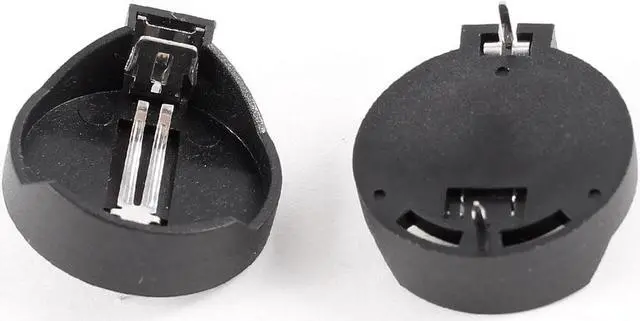 Main image of Unique Bargains 2pcs Black 2P PCB DIP Mount CR2032 CR2025 Coin Cell Button Battery Socket Holder