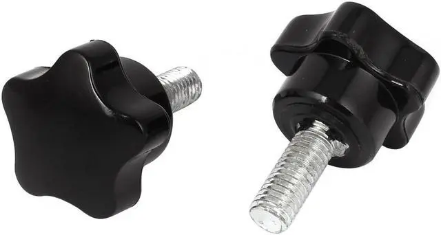 Main image of Unique Bargains 2 Pcs 32mm Dia Black Star Shaped Head M8 x 20mm Thread Clamping Screw Knob