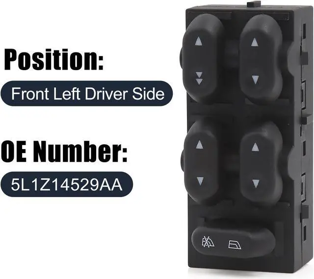 Alt view image 2 of 5 - Front LH Driver Side Power Window Master Switch Fit for Ford F150 5L1Z14529AA