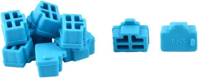 Main image of 10Pcs Laptop PC Ethernet Hub Port RJ45 Anti Dust Cover Cap Protector Plug Blue