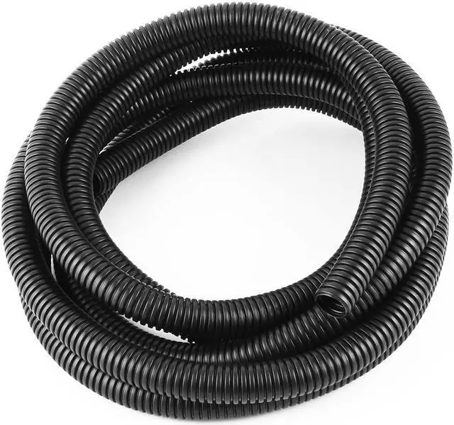 Main image of Insulated Corrugated Tube Hose Pipe Black 3.8m Length 16mm Inner Diameter