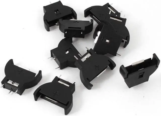 Main image of Unique Bargains 10pcs Plastic Shell CR2032 Button Cell Battery Socket Holder Case Black