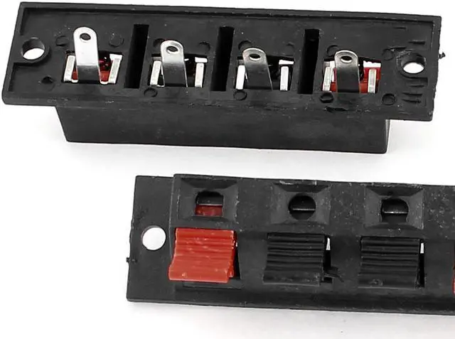 Alt view image 2 of 2 - 10 Pcs 4 Way Push Release Connector Plate Stereo Speaker Terminal Strip Block