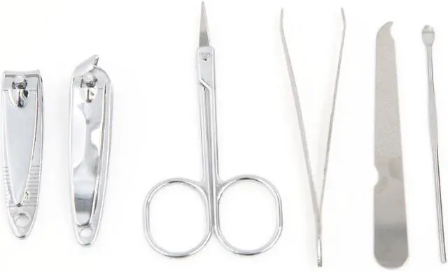 Alt view image 4 of 4 - 6pcs Manicure Pedicure Nail Clipper Set Earpick Eyebrow Tweezer Grooming Kit