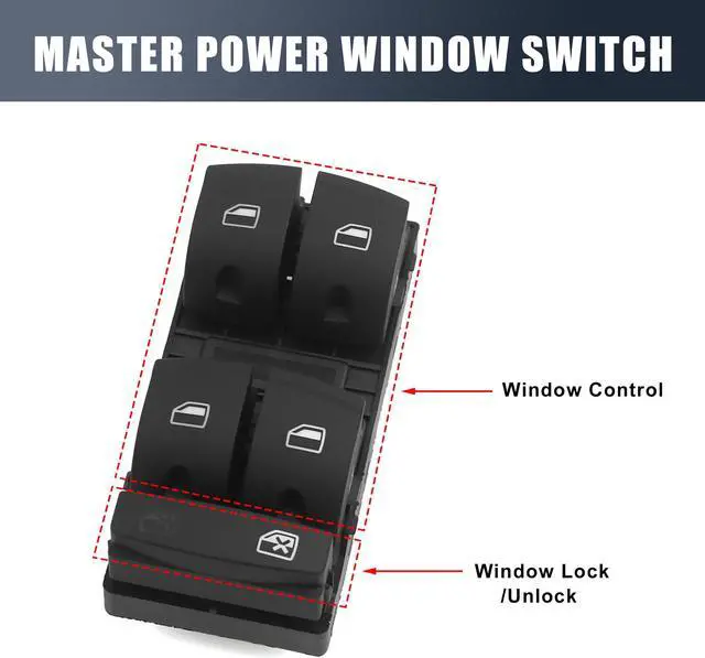 Alt view image 3 of 4 - Driver Side Power Window Switch for Audi A3 A6 S6 C6 Allroad Q7 RS6 4F0959851F