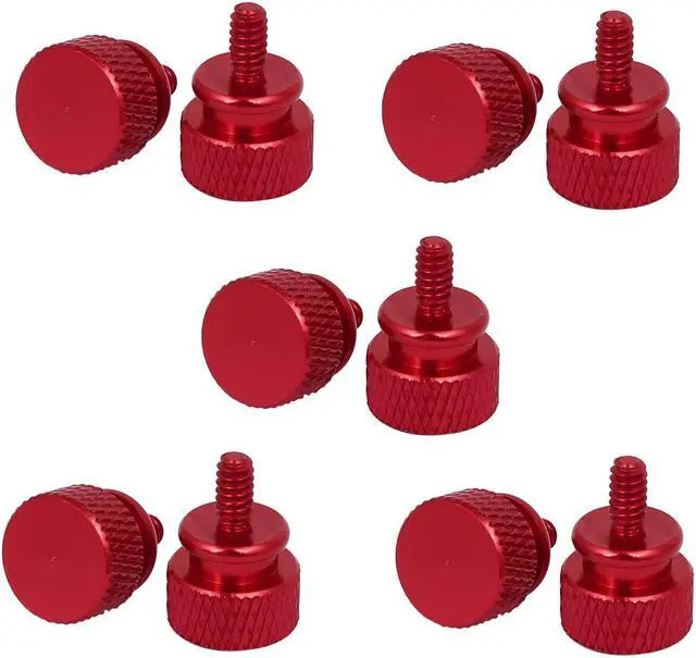 Main image of Computer PC Case Fully Threaded Knurled Thumb Screws Wine Red 6#-32 10pcs