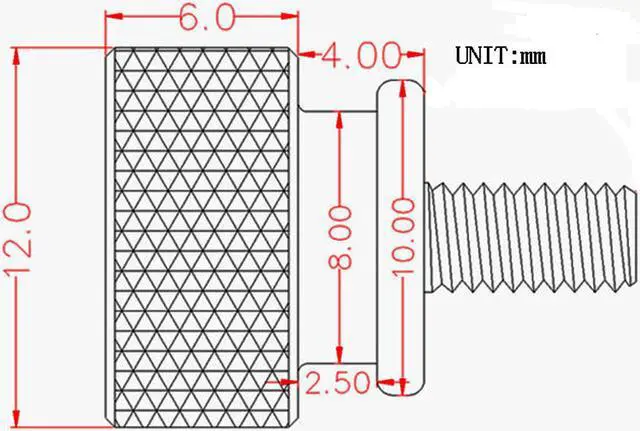 Alt view image 3 of 3 - Computer PC Case Round Head Knurled Thumb Screws Black 6#-32 10pcs