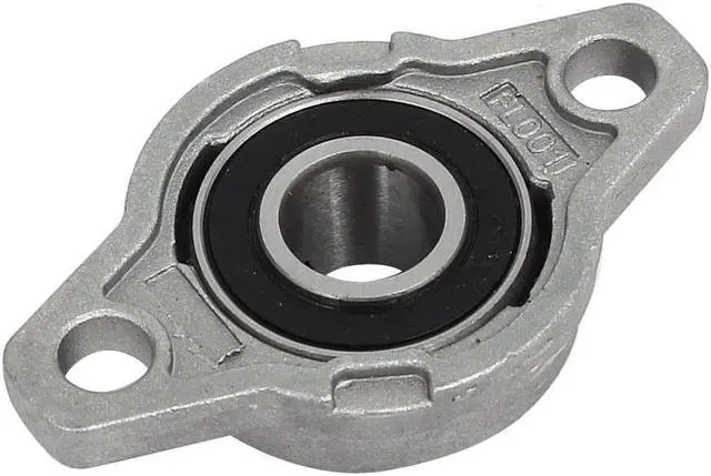 Alt view image 3 of 3 - FL001 12mm Bore Zinc Alloy 2-Bolt Self-aligning Flange Mounted Ball Bearing 2pcs