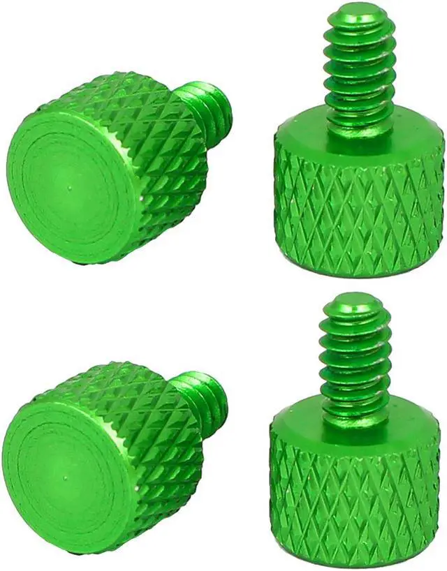 Main image of Computer Graphics Card Flat Head Knurled Thumb Screws Green 6#-32 4pcs
