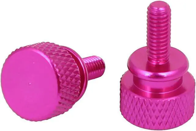 Alt view image 2 of 3 - Computer PC Case Shoulder Type Knurled Thumb Screw Fushcia M4x10mm 10pcs