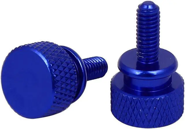 Alt view image 2 of 3 - Computer PC Case Shoulder Type Knurled Thumb Screw Royal Blue M4x10mm 10pcs