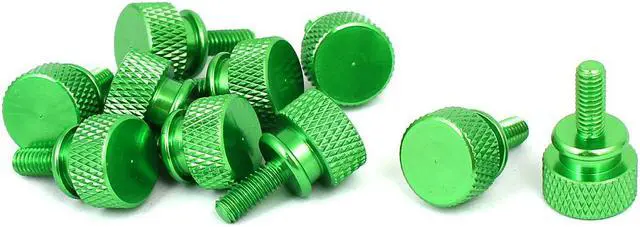 Main image of Computer PC Case Shoulder Type Knurled Thumb Screw Green M4x10mm 10pcs