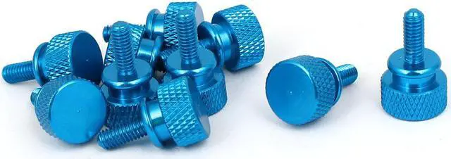 Main image of Computer PC Case Shoulder Type Knurled Thumb Screw Sky Blue M4x10mm 10pcs