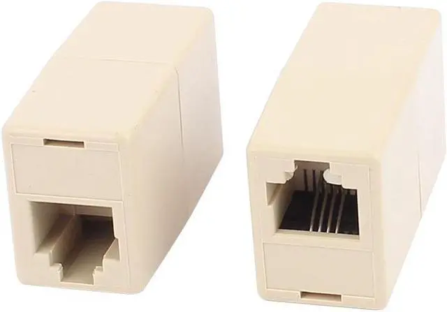 Main image of 2Pcs 2 Way RJ11 6P4C Telephone Extension Connector Cable Converters Splitter