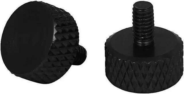Alt view image 2 of 3 - Computer PC Graphics Card Flat Head Knurled Thumb Screws Black M3.5x6mm 4pcs