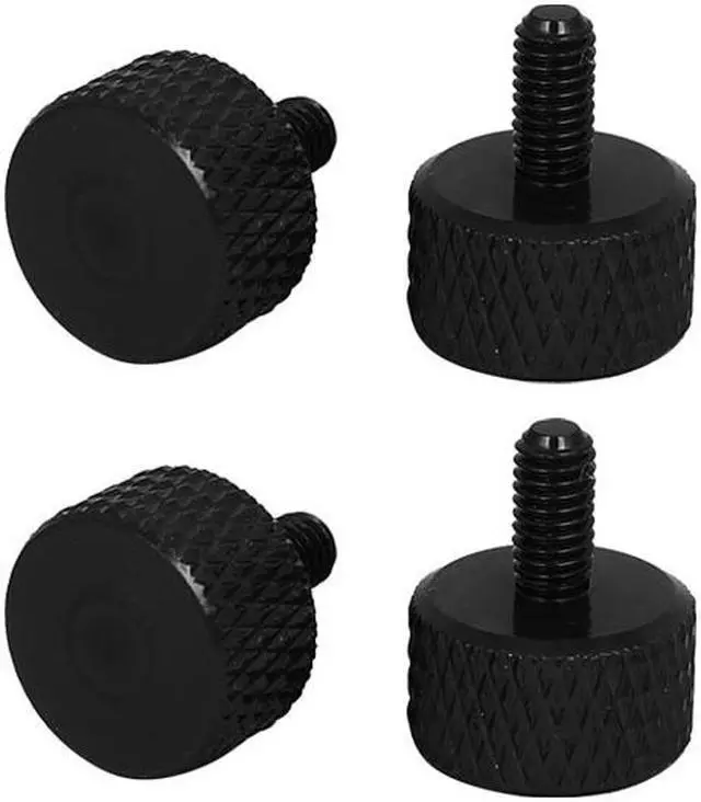 Main image of Computer PC Graphics Card Aluminum Alloy Knurled Thumb Screws Black M3x6mm 4pcs