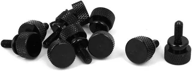 Main image of Computer PC Case Shoulder Type Knurled Thumb Screw Black M4x10mm 10pcs