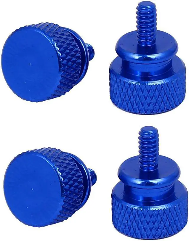 Main image of Computer PC Case Fully Threaded Knurled Thumb Screws Royal Blue 6#-32 4pcs