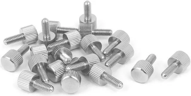 Main image of Computer PC Case Stainless Steel Flat Head Knurled Thumb Screw M4 x 10mm 20pcs