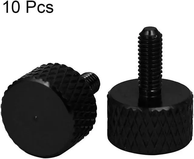 Alt view image 2 of 2 - Computer PC Graphics Card Fully Threaded Knurled Thumb Screws Black M3x8mm 10pcs
